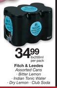 Fitch & Leedes Assorted Cans-6 x 200ml Per Pack