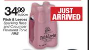 Fitch & Leedes Sparkling Rose & Cucumber Flavoured Tonic NRB-4 x 200ml