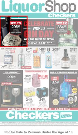 Checkers LiquorShop Western Cape : Gin Day (7 June - 10 June 2017), page 1