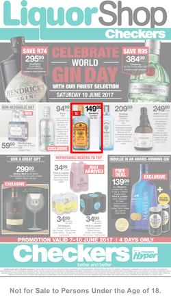 Checkers LiquorShop Western Cape : Gin Day (7 June - 10 June 2017), page 1
