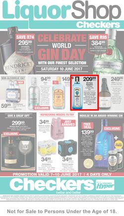 Checkers LiquorShop Western Cape : Gin Day (7 June - 10 June 2017), page 1