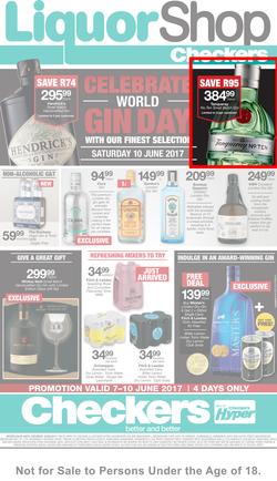 Checkers LiquorShop Western Cape : Gin Day (7 June - 10 June 2017), page 1