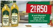 B-Well Blended Canola Oil & Oilve Oil-2x1Ltr