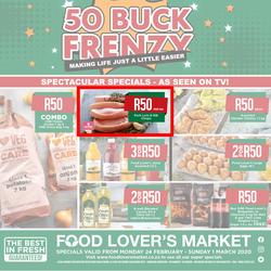 Food Lover's Market Western Cape : 50 Buck Frenzy (24 February - 1 March 2020), page 1