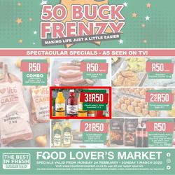 Food Lover's Market Western Cape : 50 Buck Frenzy (24 February - 1 March 2020), page 1