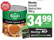 Rhodes Smooth Apricot Jam-900g Each
