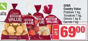 Spar Country Value Potatoes 1Kg, Tomatos 1Kg, Onions 1Kg & Carrots 1Kg-For All