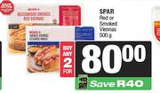 Spar Red Or Smoked Viennas-For 2 x 500g
