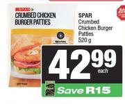 Spar Crumbed Chicken Burger Patties-520g Each