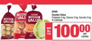 Spar Country Value Potatoes 3Kg, Onions 3Kg, Carrots 3Kg & Cabbage-Per Combo