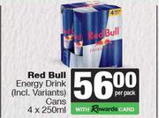 Red Bull Energy Drink Cans-4 x 250ml Per Pack