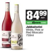 Jakkalsvlie White, Pink Or Red Moscato-750ml Each
