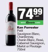 Ken Forrester Petit Sauv Blanc,Chardonnay,Chenin Blanc,Rose,Cab Sauv,Merlot Or Pinotage-750ml