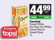 Carnival Sweet White,Dry Red,Dry White,Sweet Red Or Sweet Rose-1L