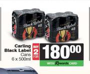 Carling Black Label Cans-For 2 x 6 x 500ml