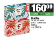Malibu Spirit Cooler Cans-For 2 x 4 x 300ml