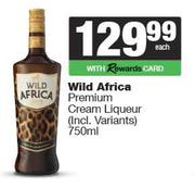 Wild Africa Premium Cream Liqueur-750ml Each
