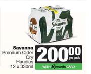 Savanna Premium Cider Dry Handies-12 x 330ml Per Pack