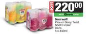 Smirnoff Pine Or Berry Twist Spirit Cooler Cans-For 2 x 6 x 440ml