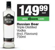Russian Bear Triple Distilled Vodka-750ml Each