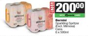 Bernini Sparkling Spritzer Cans-For 2 x 6 x 500ml