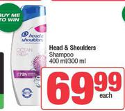 Head & Shoulders Shampoo-400ml/300ml Each