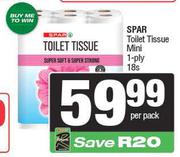 Spar Toilet Tissue Mini 1 Ply-18 Per Pack