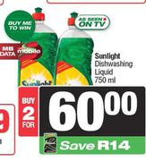 Sunlight Dishwashing Liquid-For 2 x 750ml