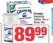 Grandpa Headache Tablets 76s Pack Or Sticks 38s Pack-Each