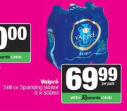 Valpre Still Or Sparkling Water-6 x 500ml Per Pack