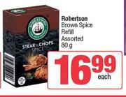 Robertson Brown Spice Refill Assorted-80g Each