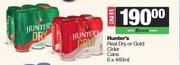 Hunter's Real Dry Or Gold Cider Cans-For 2 x 6 x 440ml