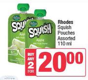 Rhodes Squish Pouches Assorted-For 2 x 110ml