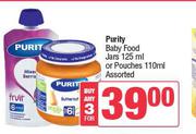 Purity Baby Food Jars 125ml Or Pouches 110ml Assorted-For 3