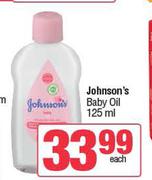 Johnson's Baby Oil-125ml Each