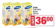 Purity Fruit Juice Boxes-For 3 x 200ml