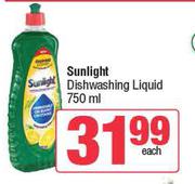 Sunlight Dishwashing Liquid-750ml Each