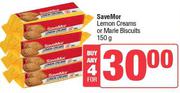 SaveMor Lemon Creams Or marie Biscuits-For Any 4 x 150g