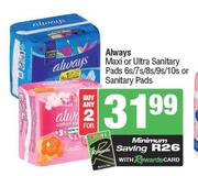 Always Maxi Or Ultra Sanitary Pads 6s/7s/8s/9s/10s Or Sanitary Pads-For Any 2