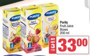 Purity Fruit Juice Boxes-For Any 3 x 200ml