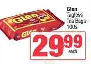 Glen Tagless Tea Bags-100s Pack