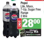 Pepsi Lite, Maxx, 7-Up, Sugar Free Range-For 2 x 2Ltr