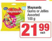 Maynards Gums Or Jellies Assorted-100g Each