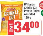 Willards Crinkle Cut Potato Chips Assorted-For 2 x 120g