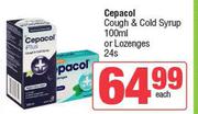 Cepacol; Cough & Cold Syrup 100ml Or Lozenges 24s Pack-Each