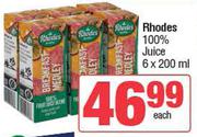 Rhodes 100% Juice-6 x 200ml