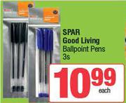Spar Good Living Ballpoint Pens-3s Pack Each