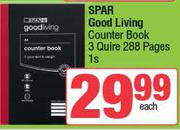 Spar Good Living Counter Book (3 Quire 288 Pages)-Each