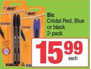 Bic Cristal Red, Blue Or Black (2 Pack)-Each