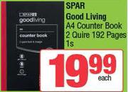 Spar Good Living A4 Counter Book (2 Quire 192 Pages)-Each